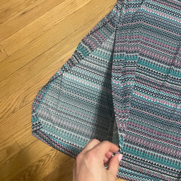 Lane Bryant Women's 18/20 Maxi Skirt Blue Pink Chevron Print Drawstring Waist - Picture 5 of 6